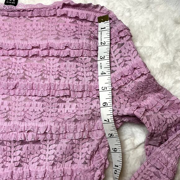 Pink Ruffle Lace Coquette Long Sleeve Top - Picture 7 of 7